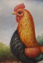 Gorgeous Rooster Art Painting Oil/Canvas Ornate Fr