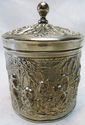 Great Ornate Dutch Silver Art Lidded Tea Caddy Box