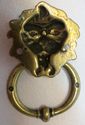 Antique Lion Head Face w Ring Drawer Pull Pediment