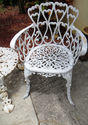 Antique Victorian Wrought Iron Table & 2 Chair Sea