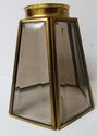 Gorgeous Vintage Brass Beveled  Smokey Glass Shade