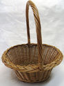 Vintage Mid Century Natural Bare Wicker Oval Gathe