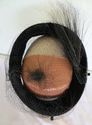 Charming Vintage Ladies Hat w Veil Black velour Fe