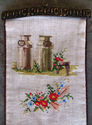 Vintage Needlepoint Bell Pull Tapestry Farm Animal