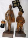 Stunning set Vintage Ouro Hand Carved Wood Figurin