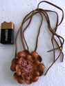 Gorgeous Native Leather Flower Necklace Amulet Pen