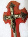 Old Antique Crucifix w Jesus Christ French Holy Wa