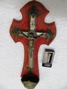 Old Antique Crucifix w Jesus Christ French Holy Wa