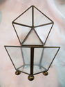 Great Vintage Glass Mirror Curio Cabinet Brass Jew