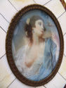 Fantastic Antique Miniature Framed Ivory Portrait 