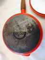 Vtg COPCO Denmark Red Enamel Cast Iron Dutch Sauce