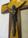 Lovely Old Antique Art Deco Crucifix Cross Bronze 