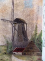 Primitive Old Dutch Original Oil Painting Landscap