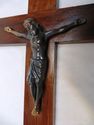 Antique Old Religious Crucifix Cross Bronze figure