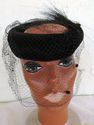 Charming Vintage Ladies Hat w Veil Black velour Fe