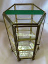 Vintage Glass Mirror Curio Cabinet Brass Cabinet J