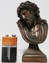 Antique Heirloom Jesus Christ Bronzed Bust Statue 