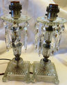 Gorgeous 2 Antique Table Boudoir Lamps Vintage Hob