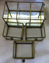 Vintage Glass Mirror Curio Cabinet Brass Cabinet J