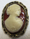 Fabulous Ornate Vintage Cameo  Brooch Costume Jewe