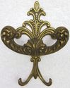 Fantastic Lg Antique Brass Hat Coat Hanger Ornate 