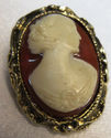 Fabulous Ornate Vintage Cameo  Brooch Costume Jewe