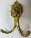 Fantastic Antique Lion Head Brass Hat Coat Hanger 