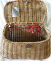 Antique Original Woven Wicker Bamboo Fishing Creel