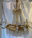 Absolutely GORGEOUS Vintage Gold Brass Chandelier 