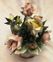 Cute Vintage Italian Capodimonte Rose Flowers Bask