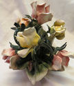 Cute Vintage Italian Capodimonte Rose Flowers Bask