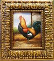 Gorgeous Rooster Art Painting Oil/Canvas Ornate Fr