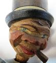 Funny Vintage Carved Wood Drunk Man Guy Statue Ani