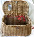 Antique Original Woven Wicker Bamboo Fishing Creel