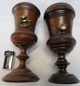 Gorgeous Unique Pair Antique Turned Wood Coblet Cu