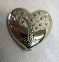 Gorgeous Vintage Heart Shape Brooch Gold Costume V