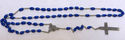 Vintage Nun's Crucifix Rosary Blue Glass Beads Sil