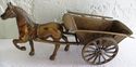 Gorgeous Brass Vintage Farm Horse & Carriage Figur