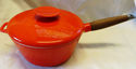 Vtg COPCO Denmark Red Enamel Cast Iron Dutch Sauce