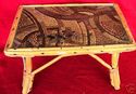 Antique Bamboo Step Stool Vintage Primitive Furnit