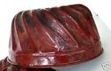 Antique Red Enamelware Graniteware Gray Mottted Vi