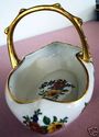 Fine Limoges France Porcelain Basket w handle Hand