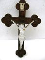 Superb Antique Crucifix Wood Wall Altar Vintage Po