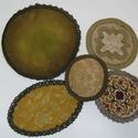 Lot of 5 Vintage Italian Gold Brocade Doily Stunni