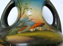 Antique H Bequet Belgium Vintage pair of vases Pai