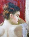 Huge Painting On Canvas Portraid of a Nude Young L