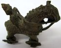 Asian Antique Bronze Figurine Pull Toy Horse Hand 