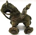 Asian Antique Bronze Figurine Pull Toy Horse Hand 