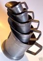 Scaling Set 5 Old Antique Pewter Measure Jugs Gill