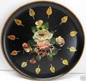 Stunning Lg Italian Tray Hand Painted Floral Flowe